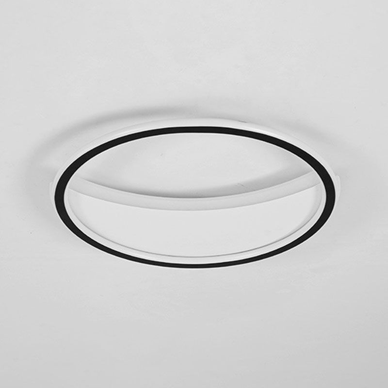 Splicing Round Acrylic Flush Ceiling Light Contemporary Black LED Flush Mount Lighting Fixture
