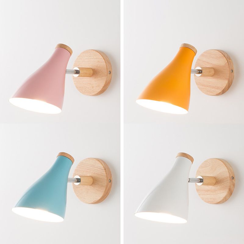 Metal Flared Wall Lighting Modern Style 1 Light Wall Lighting Fixtures