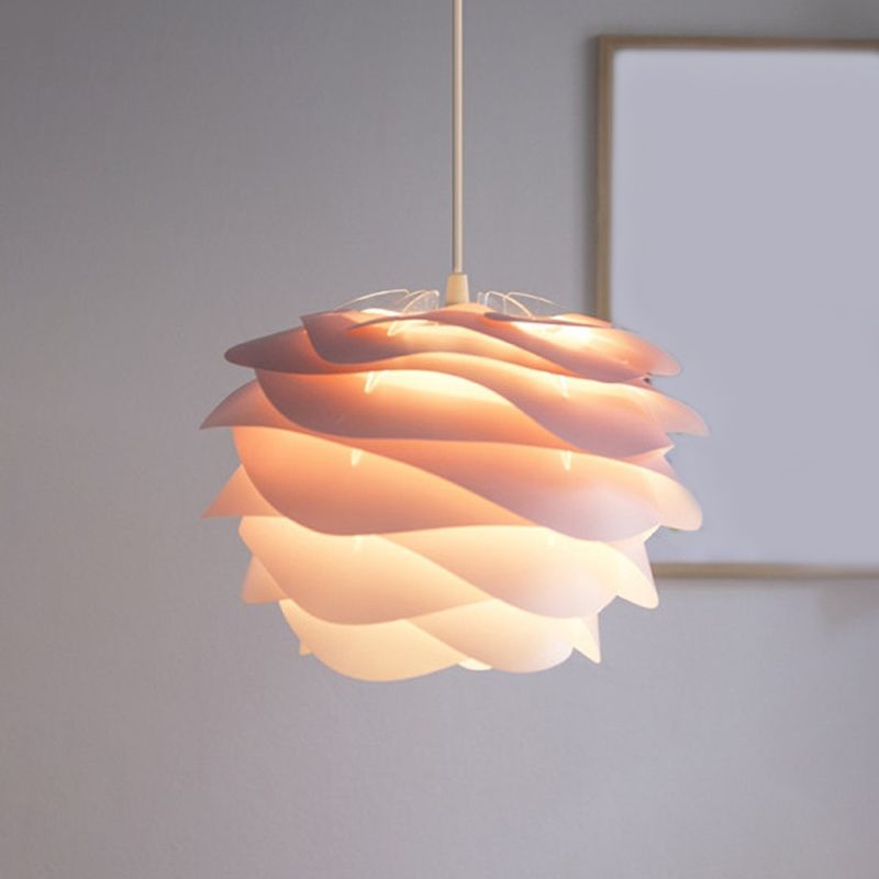 Modern Art Deco Hanging Light Fixtures 1 Light Pinecone Shade Acrylic Pendant Light