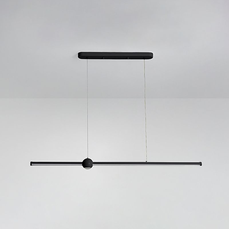 Pendants contemporains lustre de l'île en métal linéaire pour la cuisine