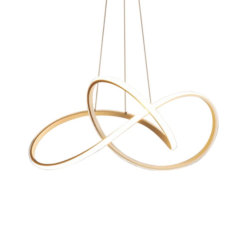 Cycle Pendant Light Fixture Simplicity Acrylic Black/White LED Chandelier in Warm/White Light, 19.5"/27.5" Width