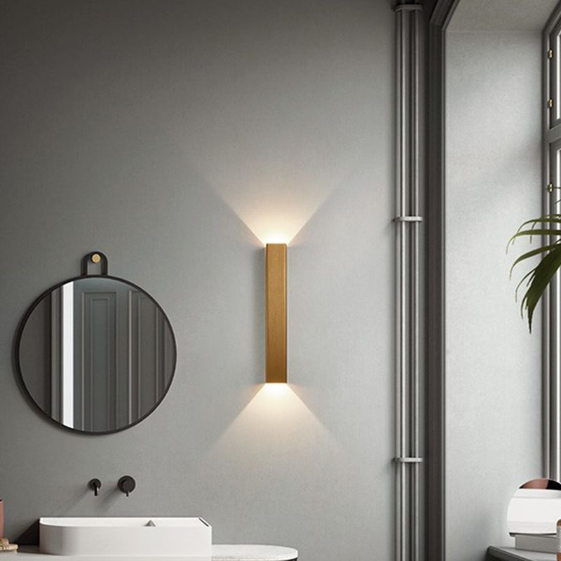 Modern Style Strip Shape Wall Sconce Metal 2 Light Sconce Lighting for Living Room