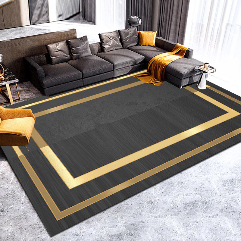 Simplicidad Patrón gráfico de la alfombra Alfombra de área de poliéster Alfombra de interior sin deslizamiento para sala de estar para sala de estar