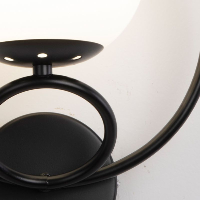 Modern Wall Mount Lamp 1-Light Spherical with Glass Shade for Bedroom