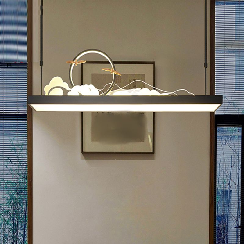 Modern Style Geometry Shape Island Lights Metal 3 Light Island Pendant Lights in Black