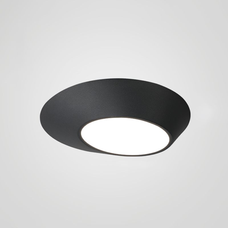 Lámpara de techo LED creativa moderna, montaje empotrado geométrico de aluminio lacado con pantalla acrílica