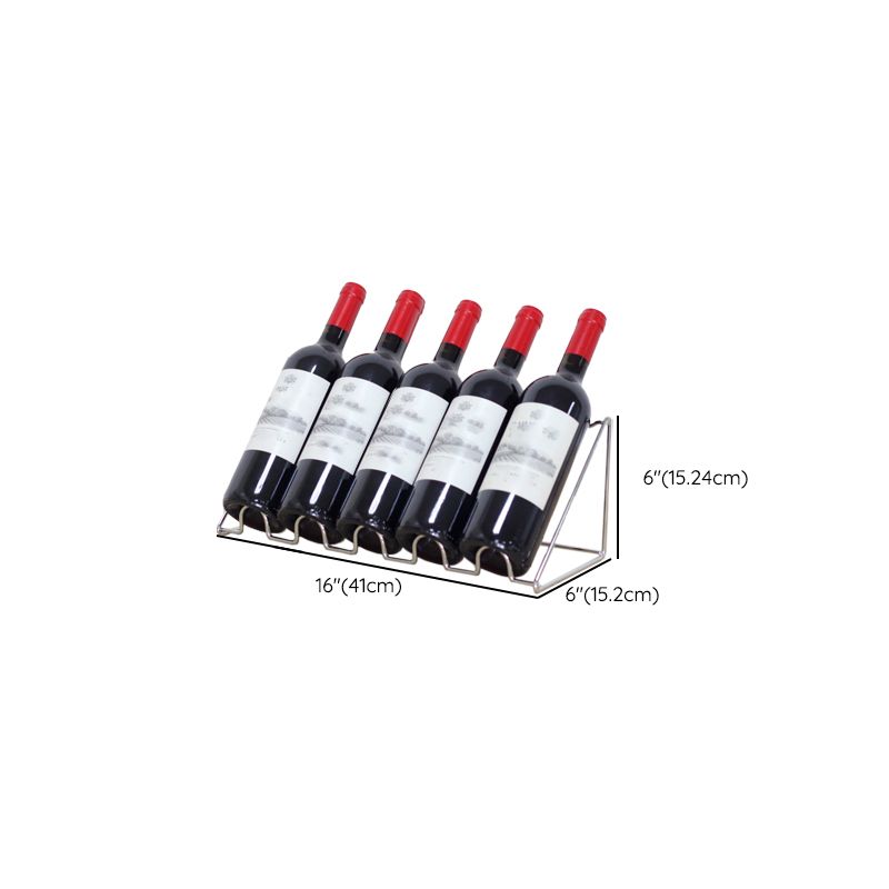 Contemporary Metal Wine Rack Bottle Tabletop Or Countertop Free-Stand Bottle Holder