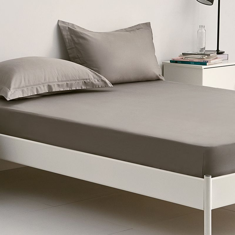 Pure Cotton Solid Color Fitted Sheet Set Extra Soft Breathable Bed Sheet