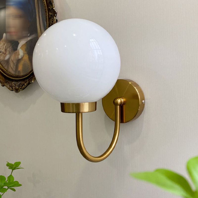Modernism Single Golden/Chrome Wall Mounted Sconce Glass Wall Light for Bedroom