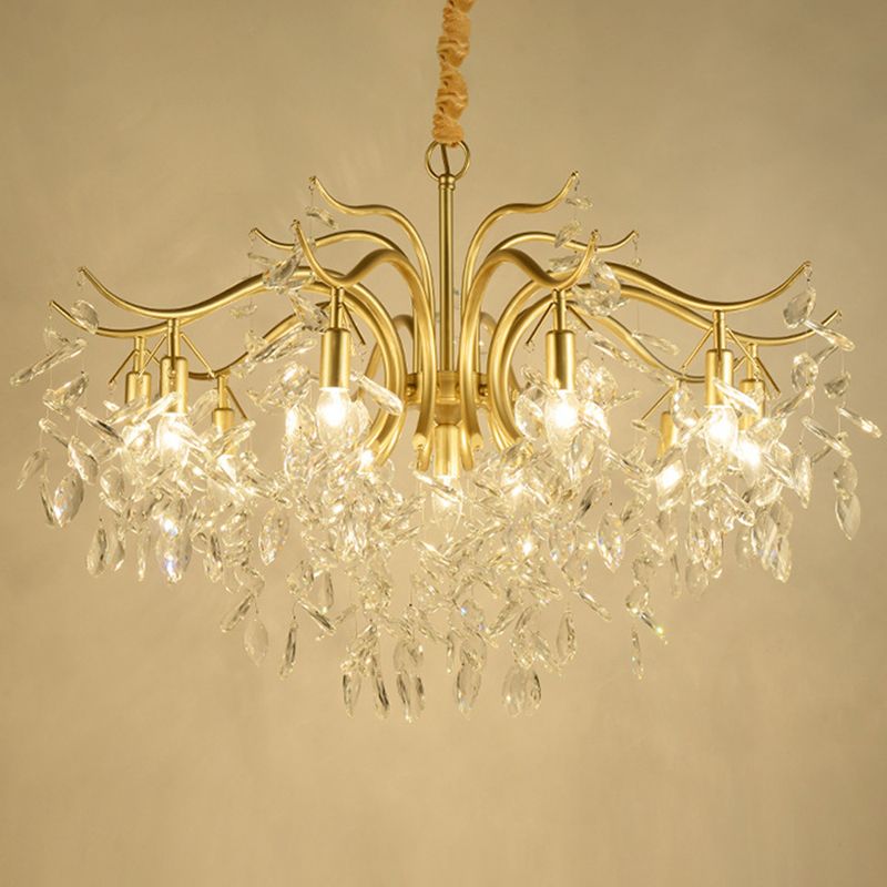 Branches Shaped French Style Crystal Pendant Light Multi-lights Dining Room Lighting Fixture with 17.7" Suspension Chain