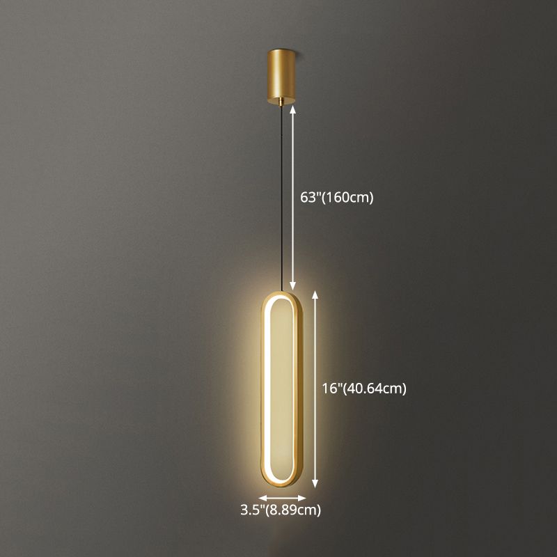 Simplicity Style Pendant Lighting Fixture Oblong LED Pendant Light Kit with Metal Shade