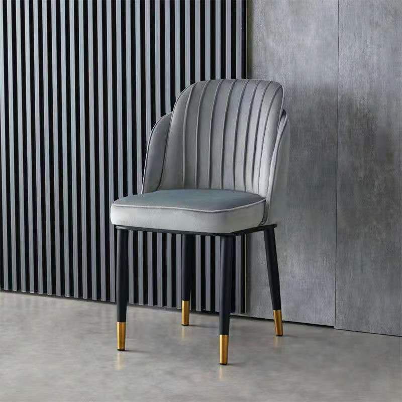 Glam Armless Velvet Dining Chair Parsons Chair in Matte Finish for Home
