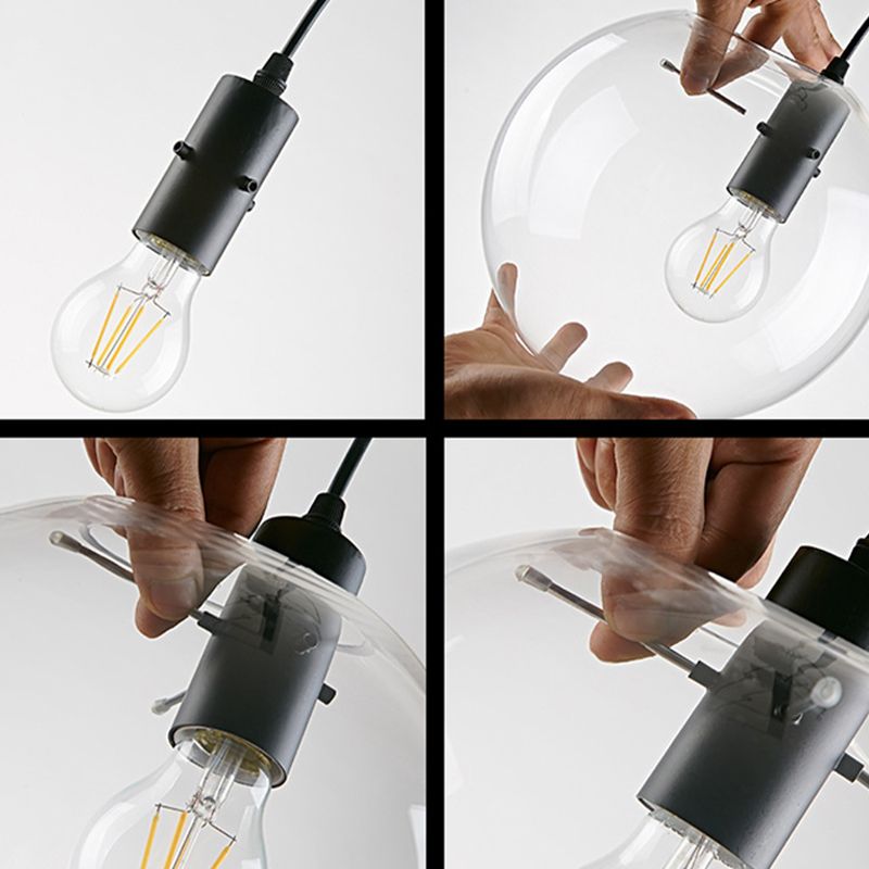 Einfachheit Glas Anhänger Beleuchtung moderne 1 Kopfhängelampe für Esszimmer