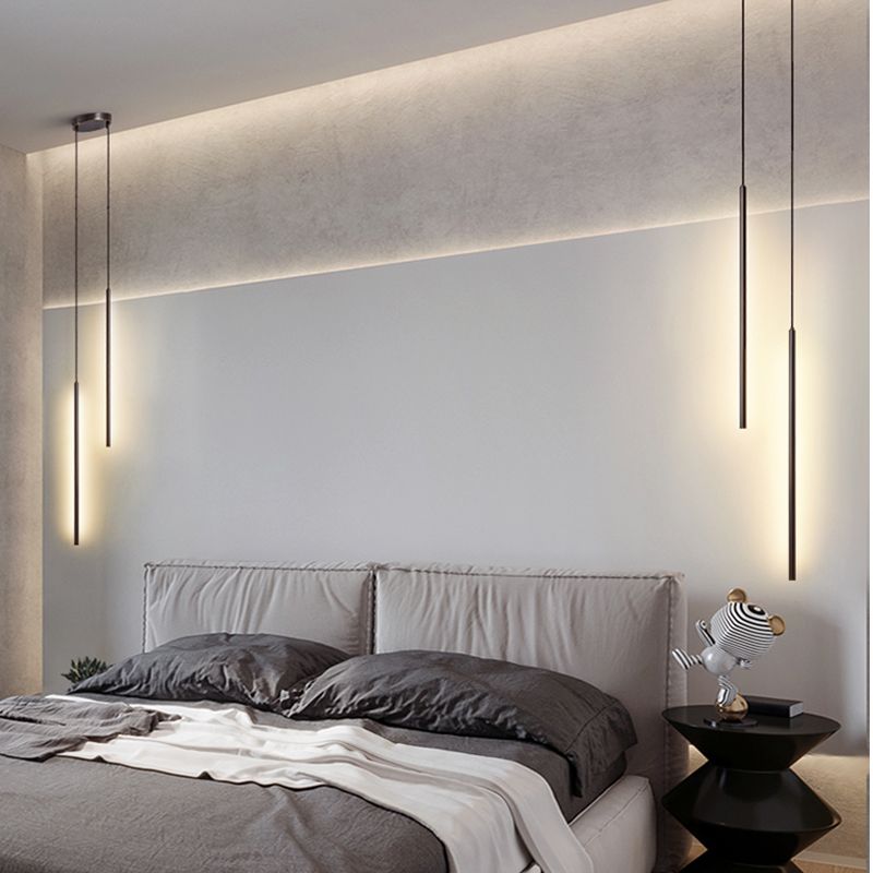 Metal Linear Hanging Lights Modern Style Multi Light Hanging Mount Fixture for Restaurant