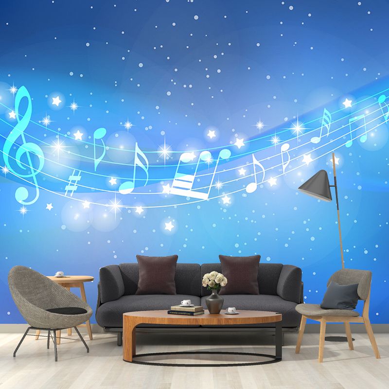 Decorative Wall Mural Wallpaper Musical Elements Sitting Room Wall Mural