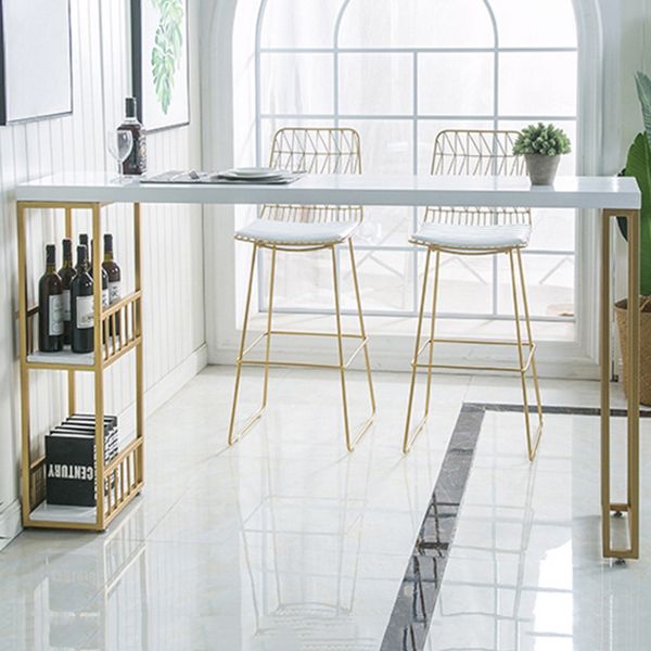 Glam 1/2/3 Pieces Wood Bar Table Set Rectangle Bar Table with High Stools for Kitchen