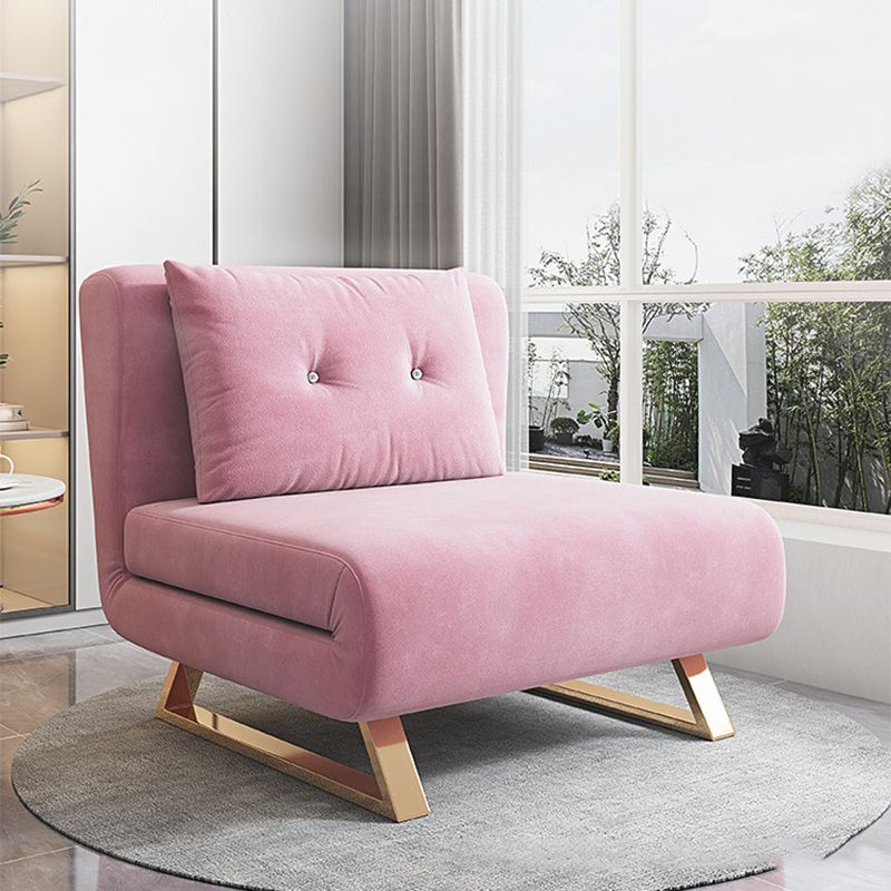 31" Wide Glam Futon Sofa Bed Pink Folding Futon Sleeper Sofa