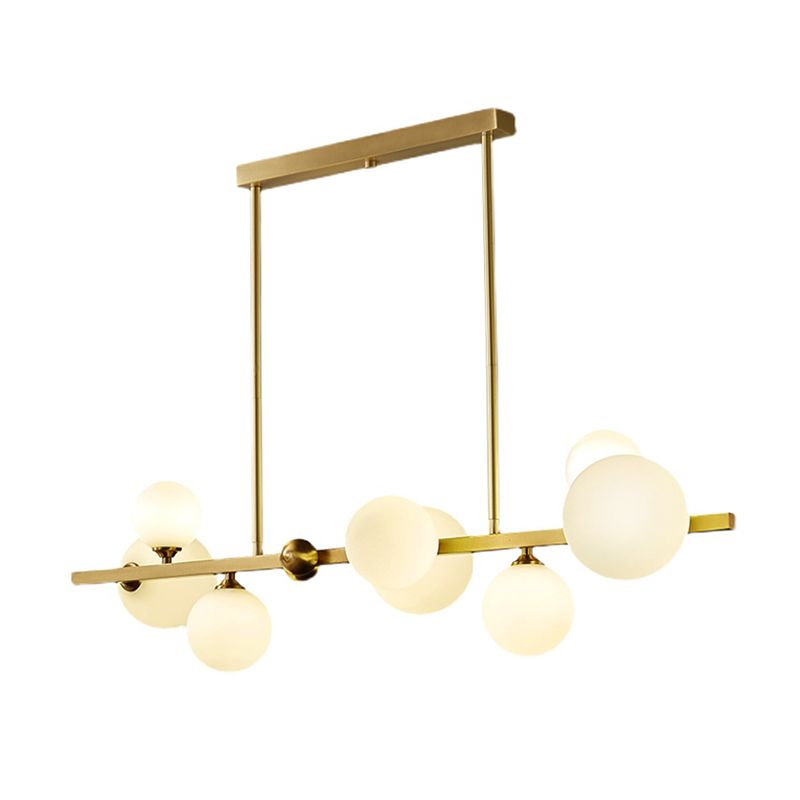 Modern Simple Dining Chandelier Light Round Glass Shade Ceiling Pendant Light