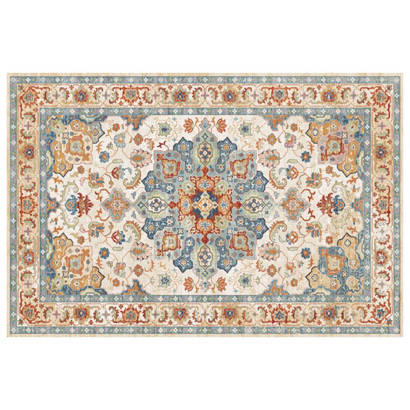 Tapis de motif floral en polyester de couleur claire