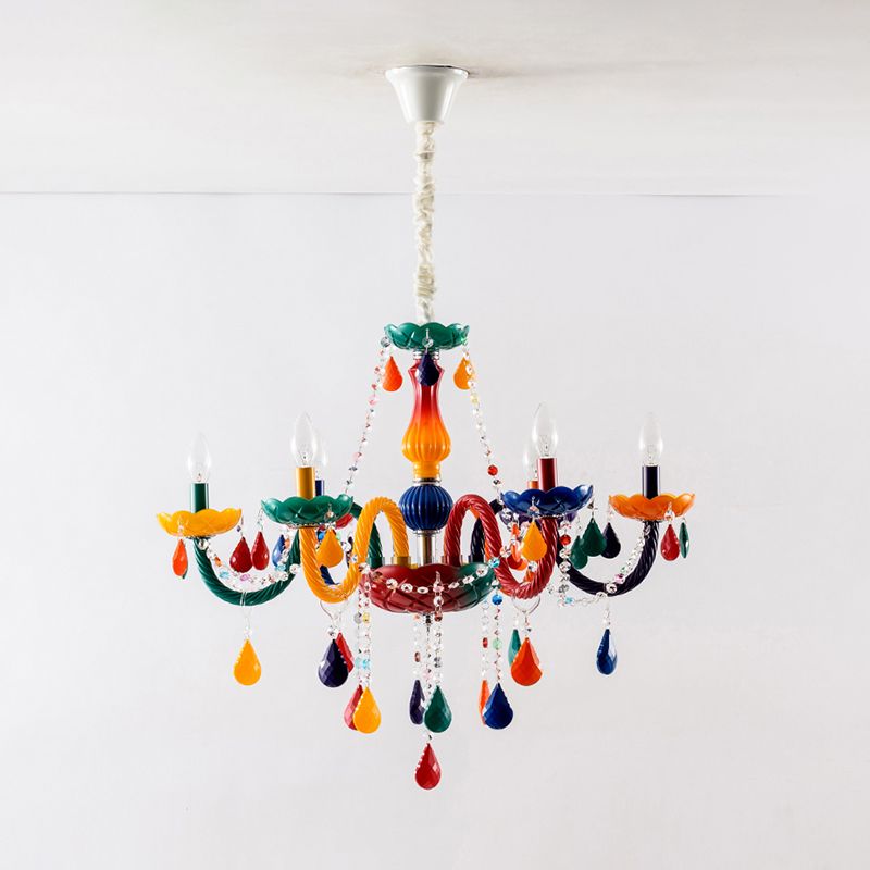 European Style Crystal Chandelier Candle Pendant Lighting Fixtures for Child Room