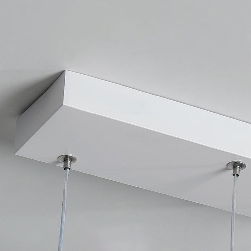 3-Light White Modernism Kitchen Island Lighting LED Metallic Ceiling Light