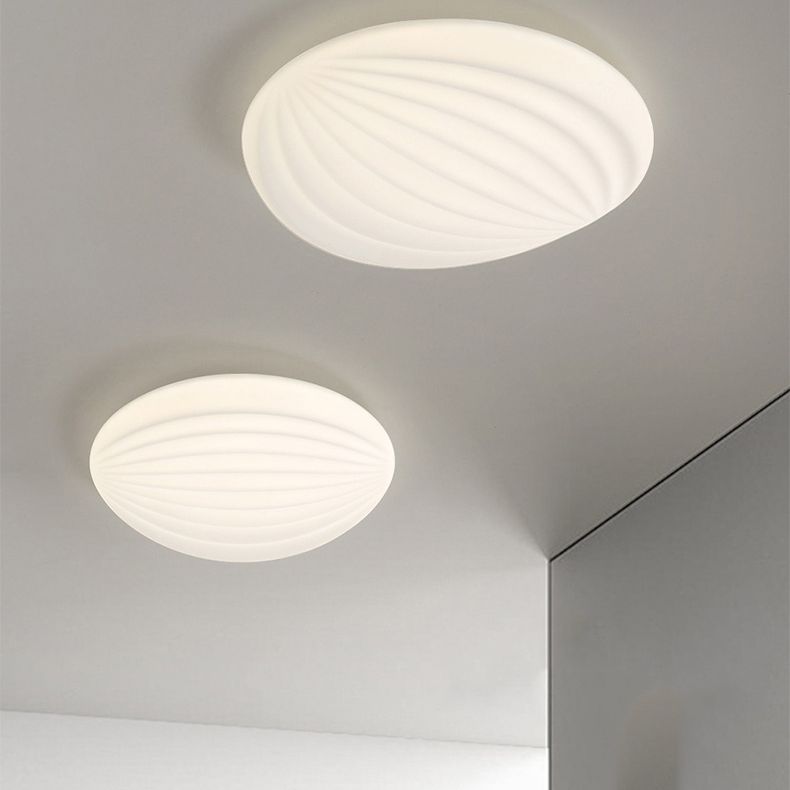 2-Light White Finish Flush Mount Lighting Acrylic LED Ceiling Light for Bedroom