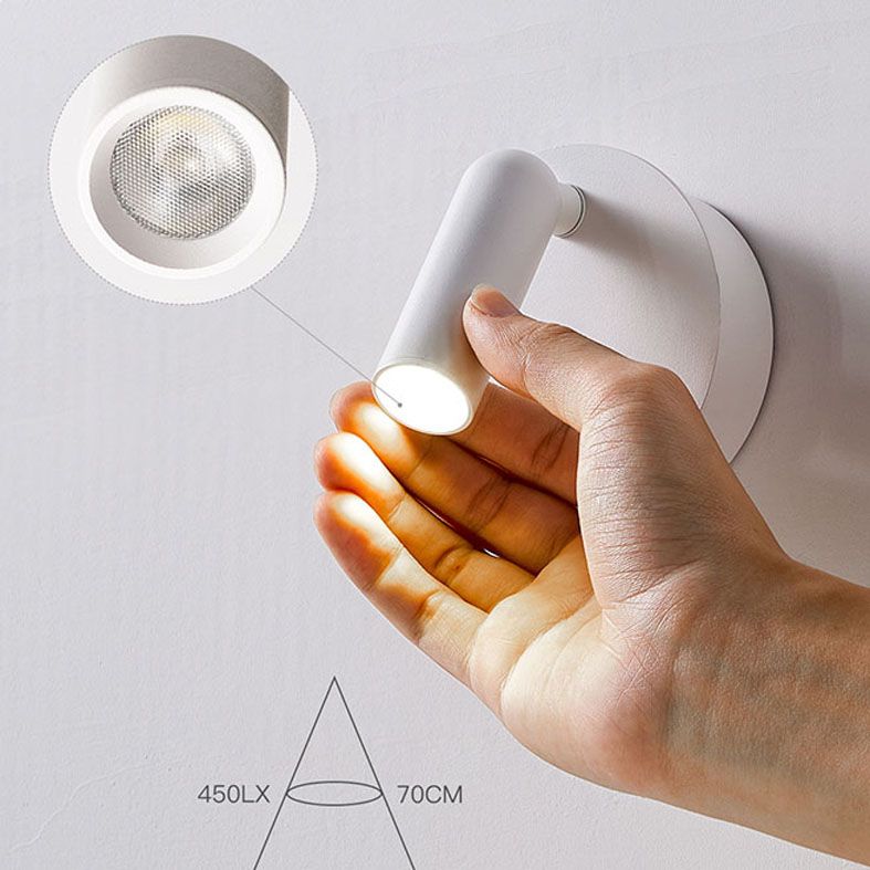 White Circular LED Wall Light in Modern Concise Style Aluminium Reading Wall Sconce for Bedroom