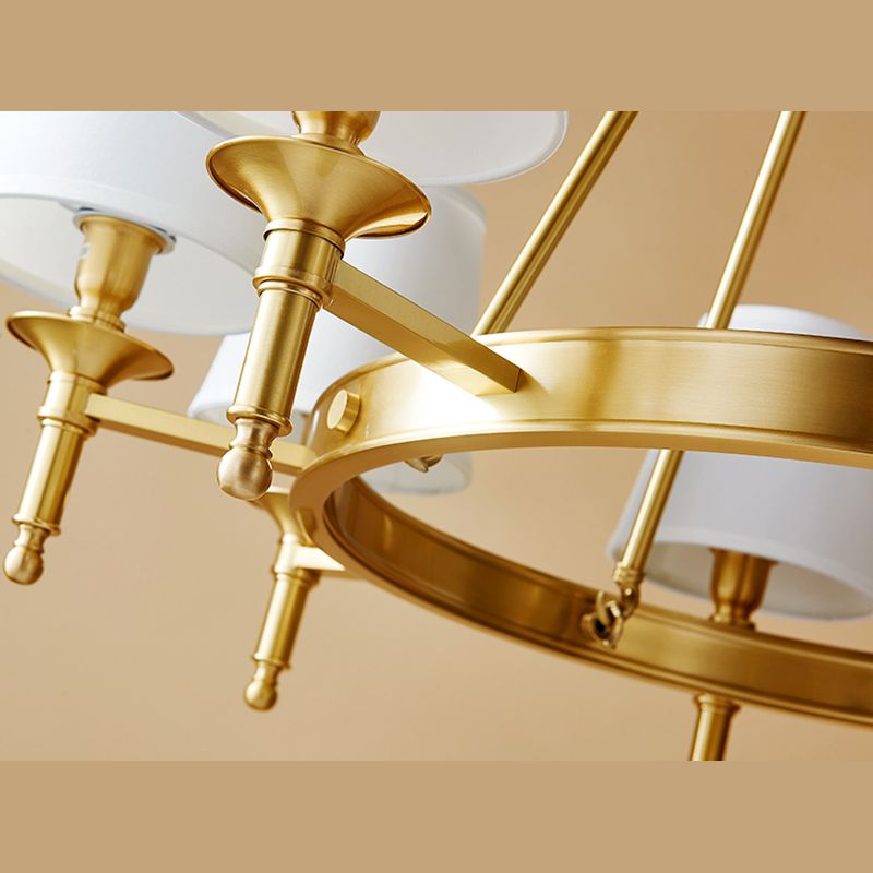 Gold Wagon Wheel Chandelier Light Fixture Traditional Metal Living Room Ceiling Pendant