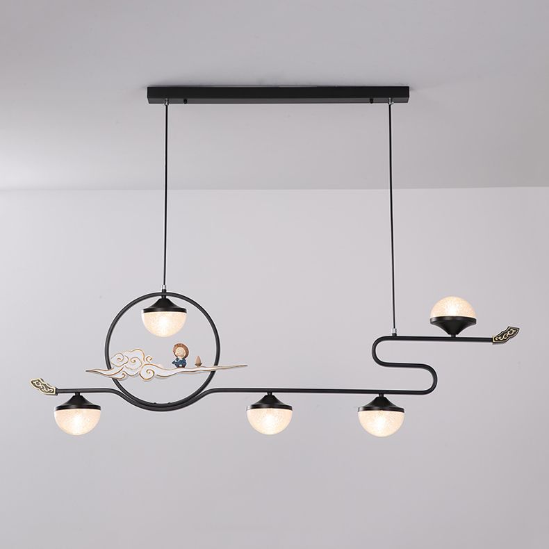 Lámparas colgantes modernas de la isla Restaurante de 5 luces colgantes de lámparas con sombra acrílica