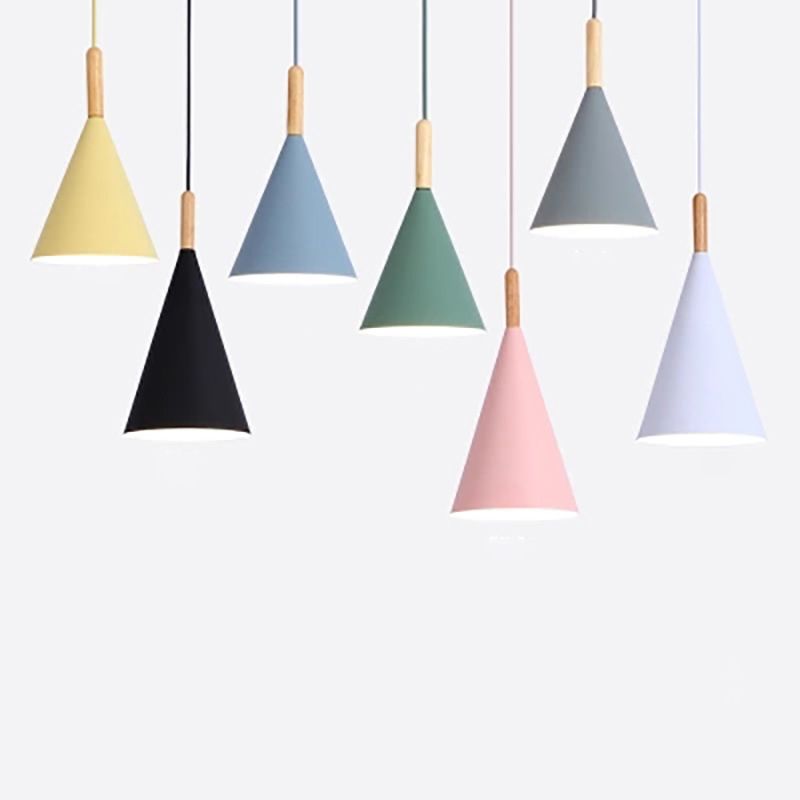 Modern Style Cone Shape Hanging Light Metal 1 Light Hanging Lamp for Bedroom