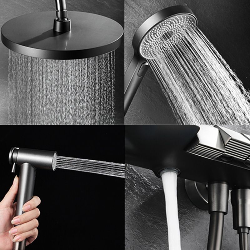 Modern Thermostatic Shower Combo Slide Bar Valve Included Shower System