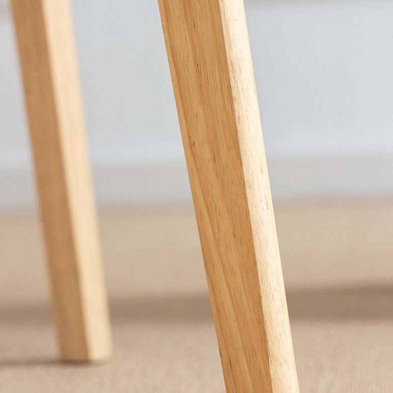 Scandinavian Rubberwood Low Back Barstool Milk Tea Shop Upholstered Stool