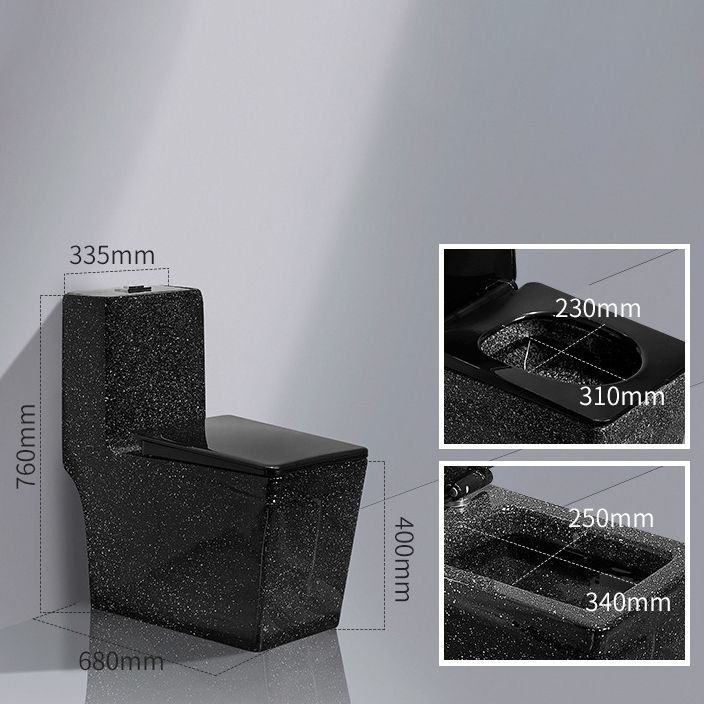 Traditional All-In-One Toilet Bowl Floor Mounted Black Urine Toilet for Bathroom