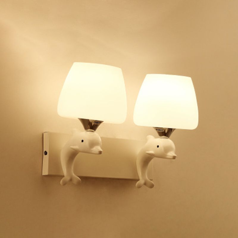 Modern Simple Style Round Disc Shade Wall Sconce Metal 2 Lights Sconces in Gold Finish