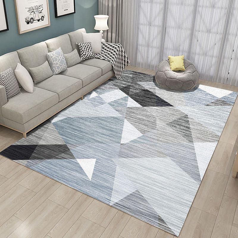 Multi-Color Decoration Rug Modern Geometric Patterned Carpet Polyster Pet Friendly Non-Slip Indoor Rug