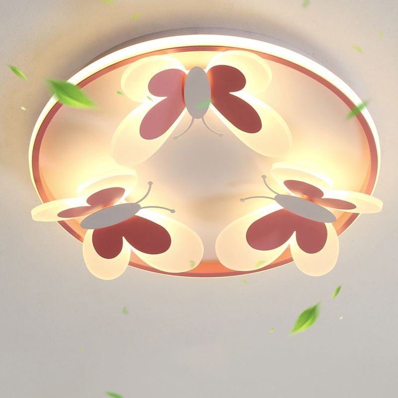 Butterfly Flush Mount Plafoniera Illuminazione A Soffitto Lampadario Acrilico per Camera da letto