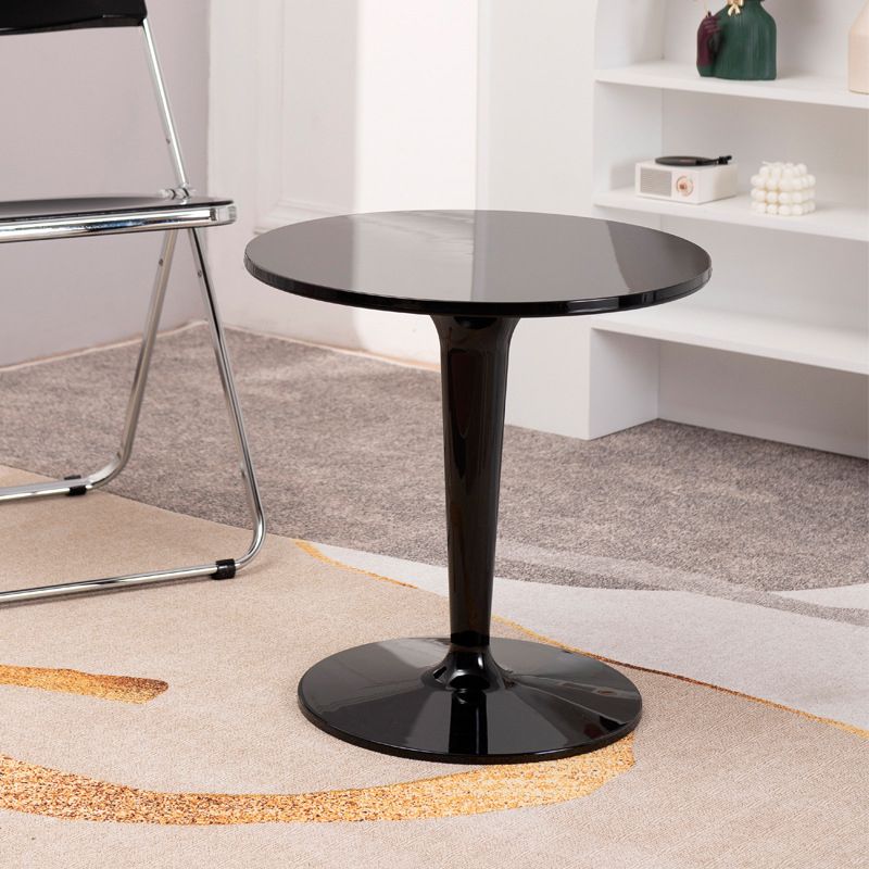 Crossed Base Design Acrylic Material Modern Style Round Side Table
