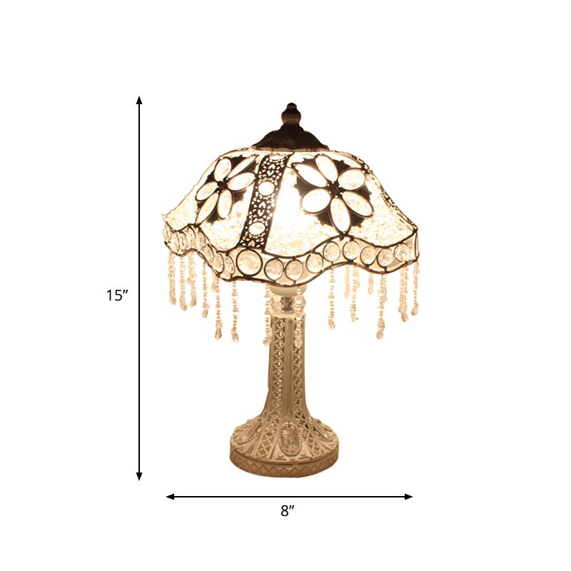 Bohemian mit einer Gekibeled -Tischbeleuchtung 1 Glühbirnen -Metall -Nachttisch Licht in Weiß/Rot/Gelb für Wohnzimmer