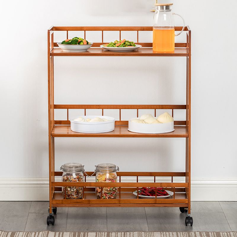 Contemporary Style Rolling Prep Table Wooden Prep Table for Restaurant