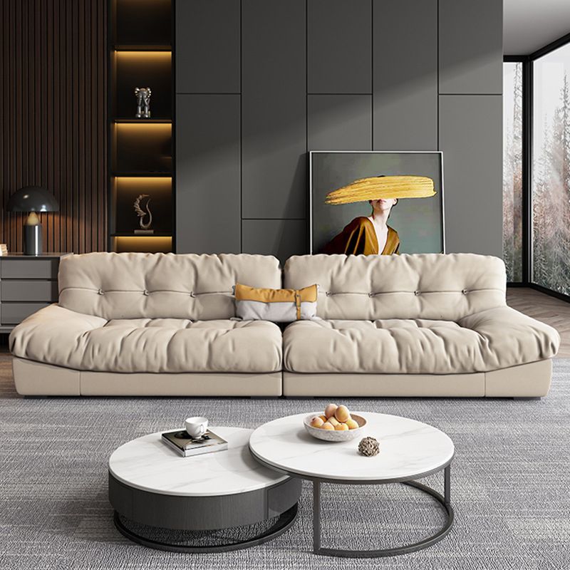 Contemporary Fabric Living Room Armless Tufted Split-Back Seating
