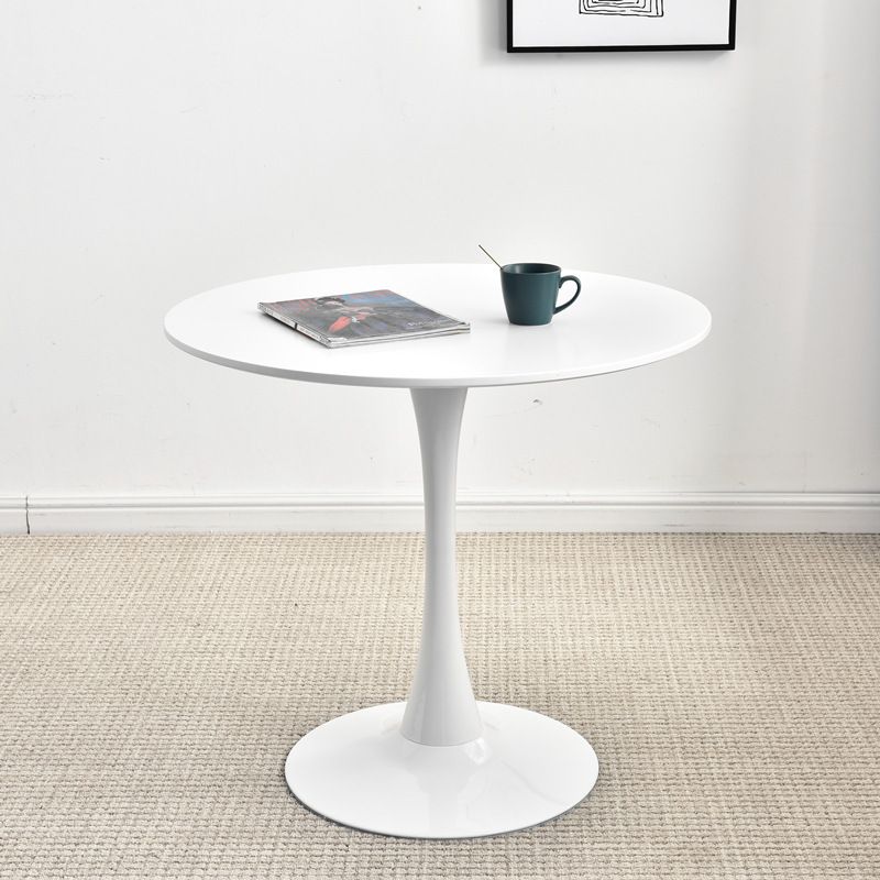 Modern Manufactured Wood Tulip Table Matte Finish Round Dining Table