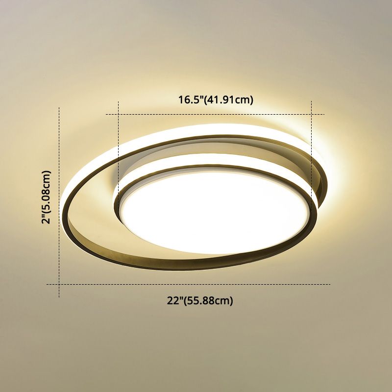 Intersecting Circles Shape LED Flush Mount Ceiling Lamp Fixture Modern Simplicity Acrylic Living Room Bedroom Lighting Fixture