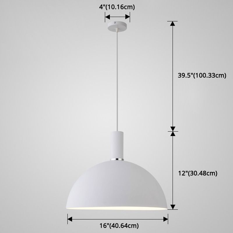 Metal Hemispherical Hanging Light Nordic Style 1 Light Restaurant Ceiling Pendant Lamp
