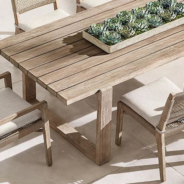 Boho Style 1/3/9 Pcs Patio Dining Table Set Wood Dining Table Set