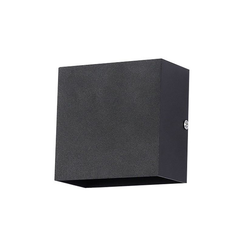 Square Shape Wall Lighting Modern Style Metal 2 Lights Sconce in Black/White