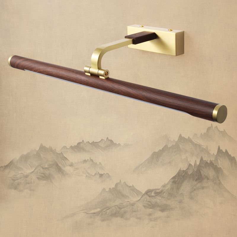 Mount mural linéaire moderne LAMPE MUR MUR-LUMIÈRE DE BOIS 1 LIGHT pour la salle de bain