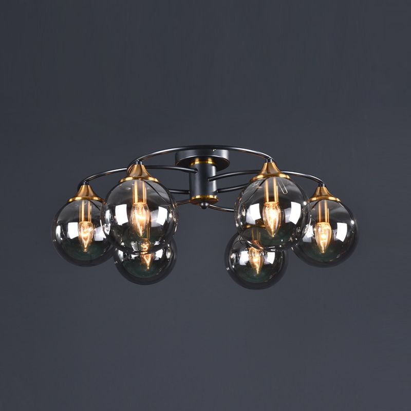 Contemporary Globe Flush Light Fixture Glass Flush Mount Ceiling Fixture