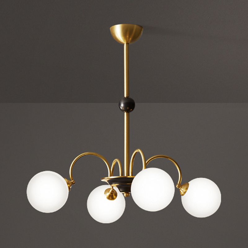 Glass Bronze Chandelier in Modern Luxury Style Copper Globe Hanging Lamp for Interior Spaces
