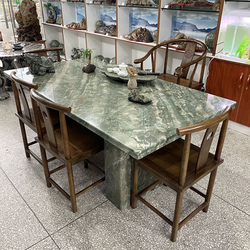 Stone Contemporary Style Dining Table Water Resistant in Green