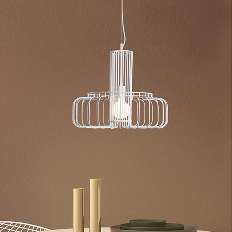 Witte kooi plafond hangende lantaarn loftstijl metaal 1 kop eetkamer ophanging licht